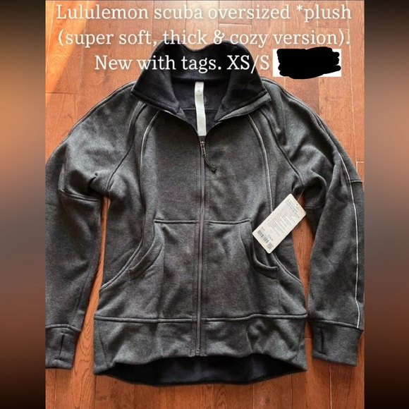 lululemon athletica Tops - Lululemon scuba PLUSH oversized full zip funnel neck oversized Long - NWT XS/S